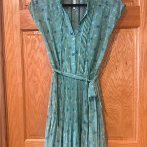 LC Lauren Conrad Blue Pleated Midi Dress